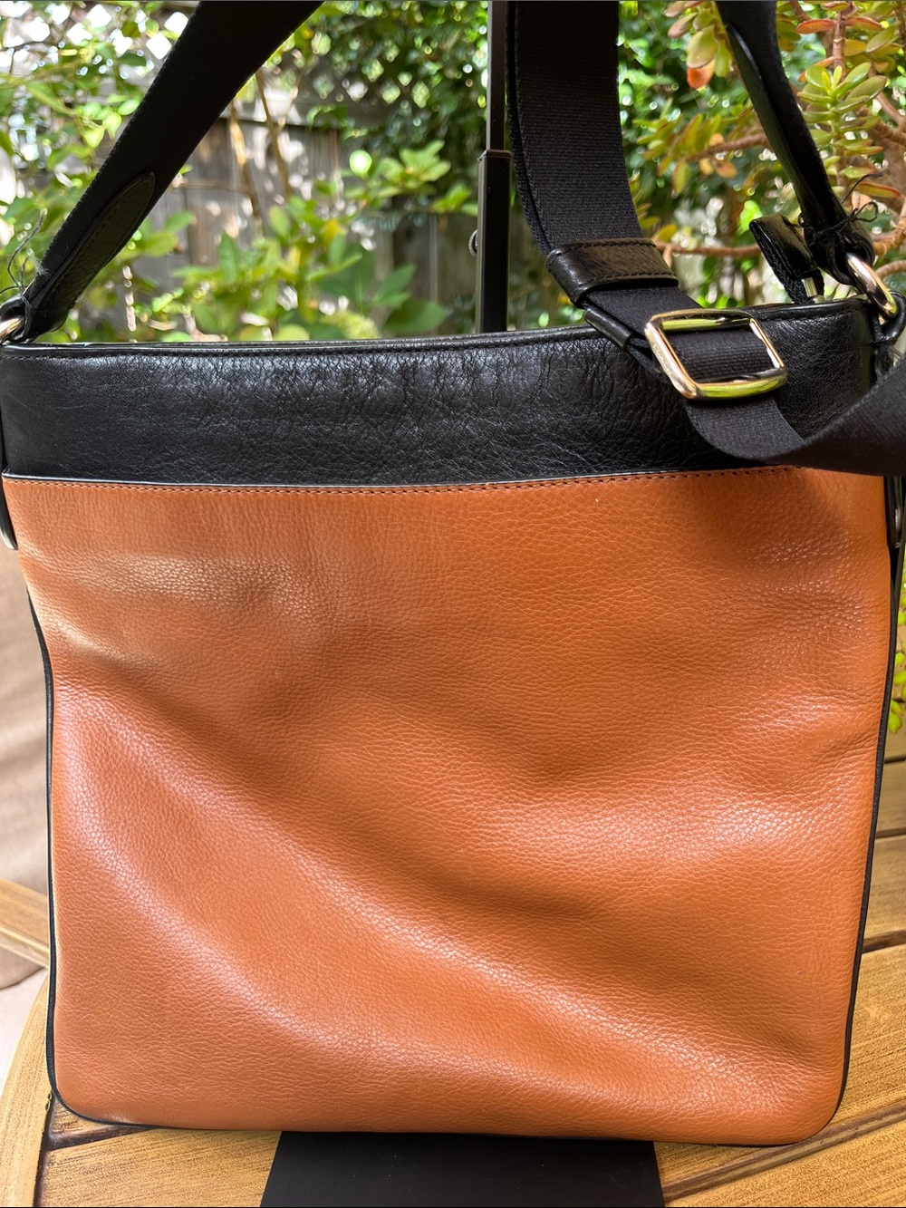 Coach Two-Tone Black and Brown Leather Shoulder Bag - Picture 9 of 16